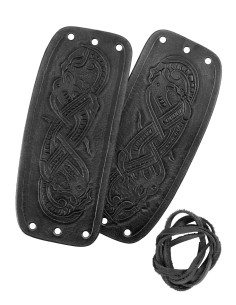Lederarmbänder im Jelling-Stil mit Drachenprägung 2
