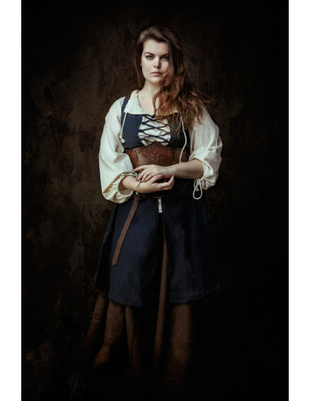 Ärmelloses blaues Mittelalterkleid...