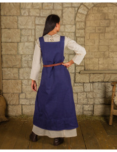 Jurkmodel in schortstijl Lientje, blauwe kleur 2
