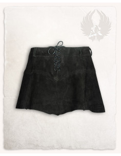 Nuala mittelalterlicher Wildlederrock, schwarze Farbe