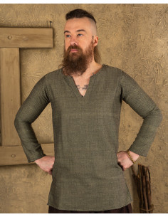 Viking tunika sildebensmønster model Tronde, olivengrøn