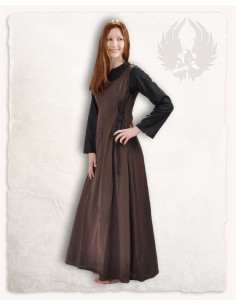 Mittelalterliches Kleid Modell Uma, braune Farbe
