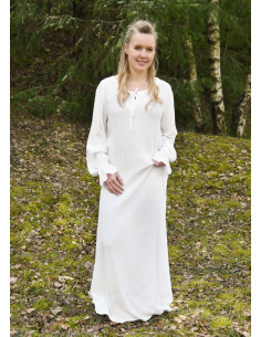 Lichte middeleeuwse ondertunic met kreukeffect, wit
