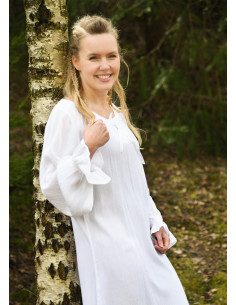 Lichte middeleeuwse ondertunic met kreukeffect, wit 2
