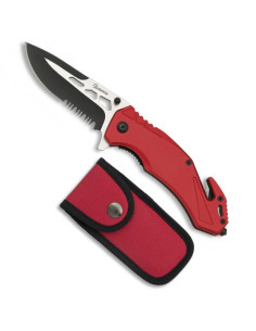 Navaja de rescate Albainox roja, funda a juego