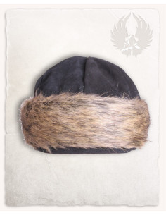Gorro negro de piel de gamuza modelo Ragi