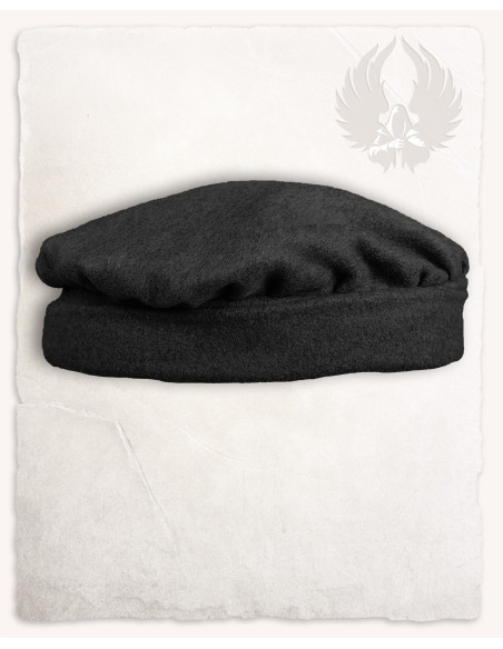 Gorro medieval modelo Armin, lana negro
