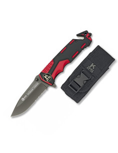 Rotes K25 Rettungsmesser mit Säge