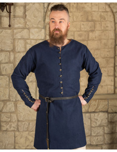 Túnica vikinga de lana azul modelo Rafael