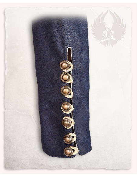 Wikinger-Tunika aus blauer Wolle,...