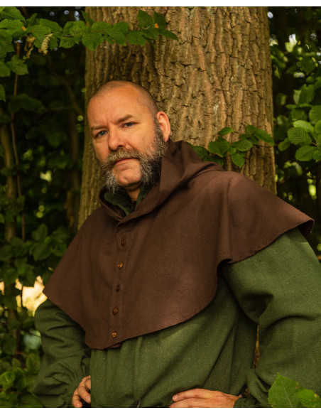 Gugel of Nordic hood model Notker, bruin