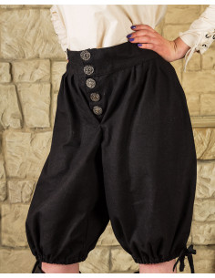 Pantalones en algodón pirata Tilly, negros
