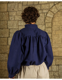 Ansgar model wijd piraten overhemd, blauwe kleur 2