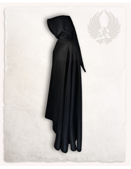 Middelalderlig sort uldkappe model Gora