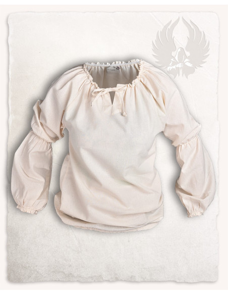Blusa medieval color crema modelo Kara