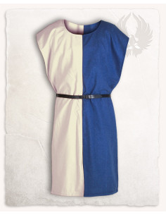 Tofarvet cremeblå tabard, model Ignaz