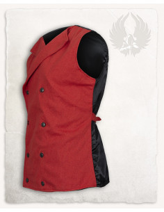 Rød SteamPunk vest model Hamish 2