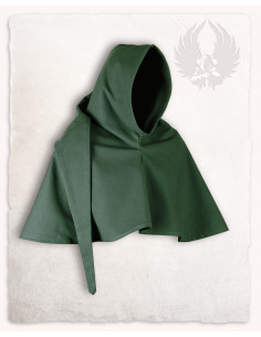 Gugel medieval de algodón verde modelo Benson