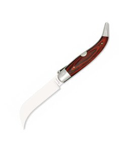 Rød stamina håndtag tranchete kniv, klinge 9,50 cm.