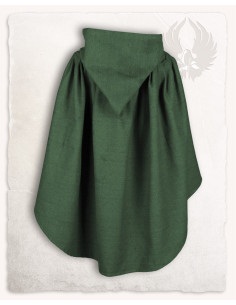 Capa medieval corta de algodón modelo Niko, verde