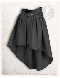 Capa medieval corta de algodón modelo Niko, negro