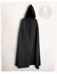 Capa medieval Aaron lana negra (140 cm.) 2