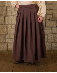 Middelalderlig bomuldsnederdel Anna model, brun