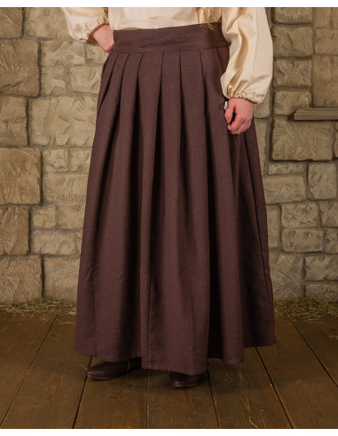 Mittelalterlicher Baumwollrock Modell Anna, braun