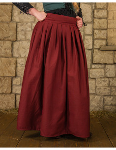 Mittelalterlicher Baumwollrock Modell Anna, bordeauxrot