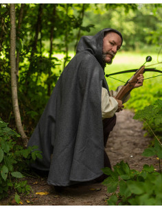 Renaissance wollen cape, model Raven, kleur grijs 2