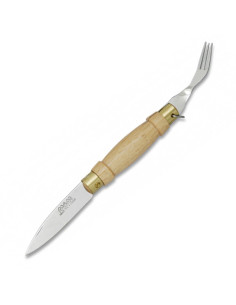 Messer mit Gabel im Griff, Klinge 7 cm.