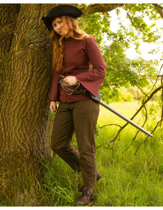 Kassandra model piratbluse, bordeaux farve