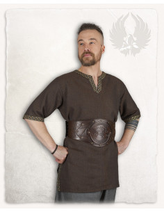 Middeleeuwse tuniek visgraatpatroon model Sigbert, bruin 2