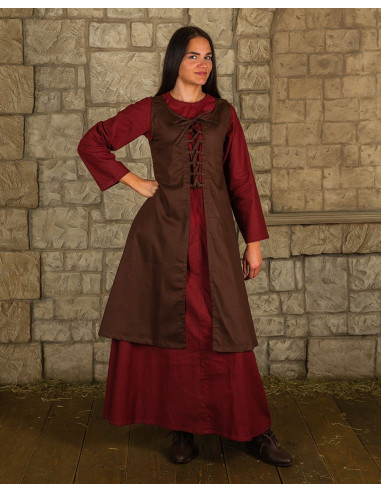Braunes mittelalterliches Kleidmodell Leandra