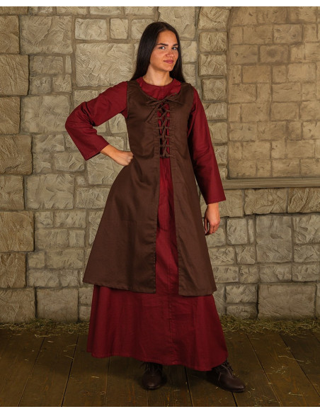 Vestido medieval marrón modelo Leandra