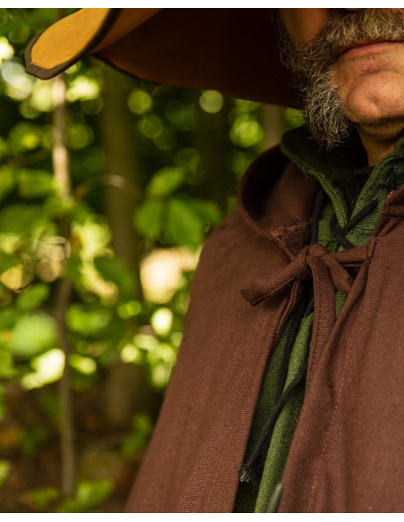 Middelalderlig brun bomulds kappe...