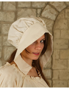 Capota medieval en algodón modelo Anna, color crema