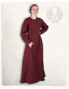 Mittelalterliches Kleid Modell Jovina, Burgunderrot