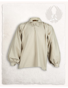 Camisa medieval de lazos modelo Jonathan, color crema