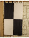 Estandarte cuartelado algodón pesado 160 x 75 cm. (negro-crema)