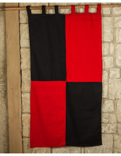 Kraftig kvartebanner i bomuld 160 x 75 cm. (sort rød)