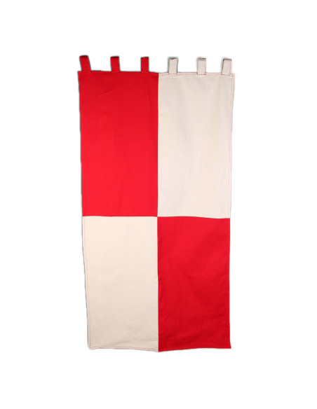 Zwaar katoenen gevierendeeld spandoek...