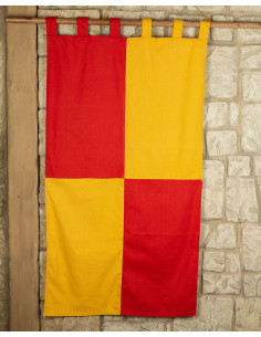Estandarte cuartelado algodón pesado 160 x 75 cm. (rojo-amarillo)