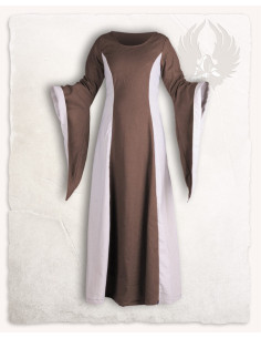 Mittelalterkleid aus Baumwolle Modell Calla, braun-creme 2