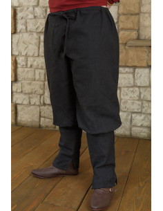 Pantalones medievales en algodón modelo Ketill, negro