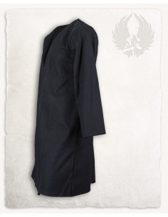 Túnica medieval cruzada de algodón negro, modelo Shapur 2