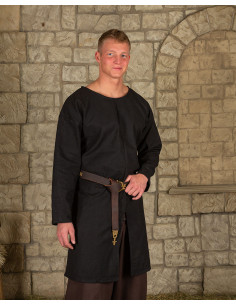 Túnica medieval en algodón negro modelo Gadaric
