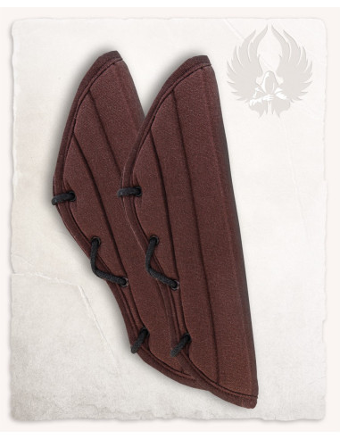 Brazaletes medievales acolchados modelo Leopold, marrónes