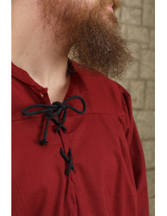 Camisa medieval de lazos modelo Simon, burdeos 2