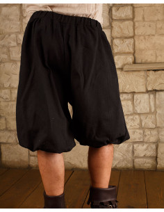 Caprihose aus schwarzer Baumwolle, Tudor-Modell